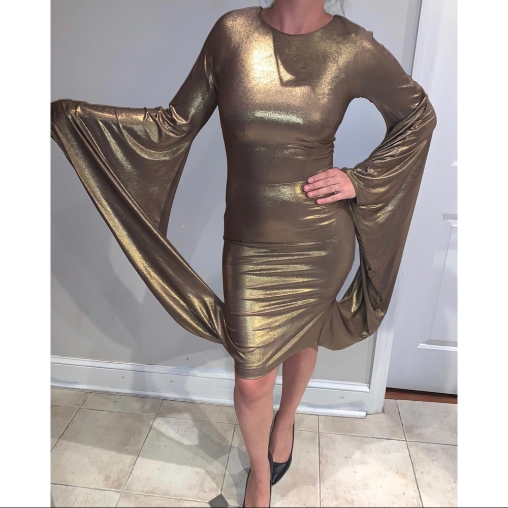 Jovani Cocktail Dress with Statement Sleeves